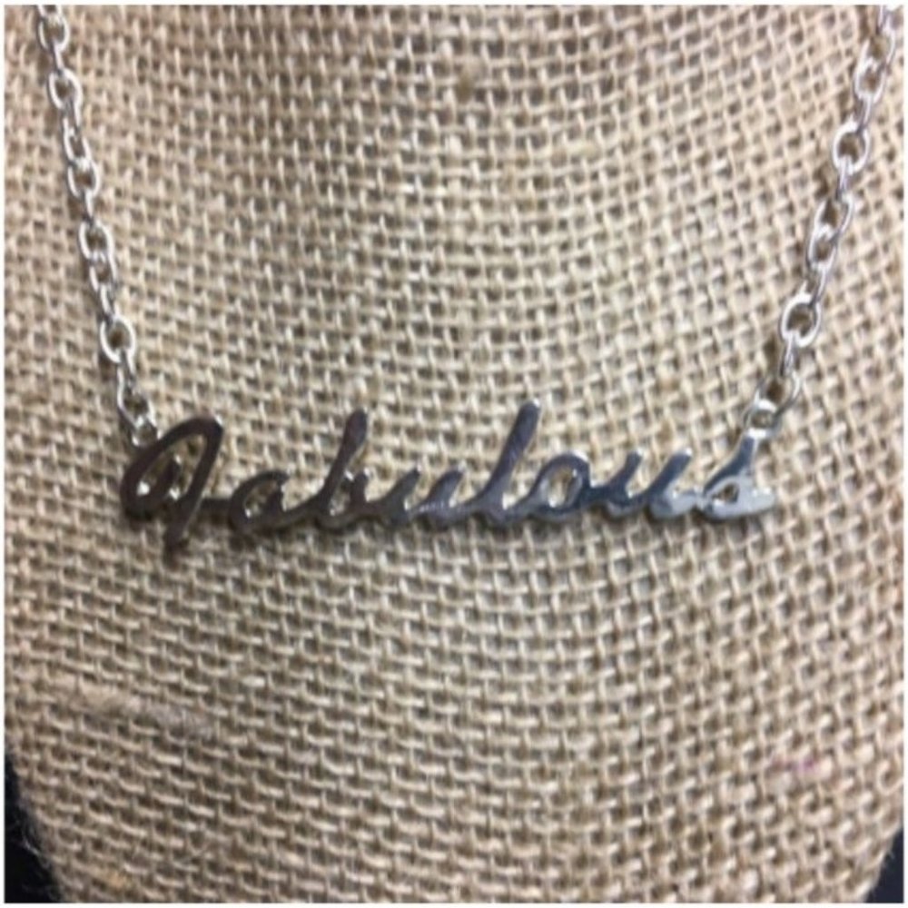 NWT Fabulous Necklace Bella Of Cape Cod Silver Script Cursive Soft Girl Cottage